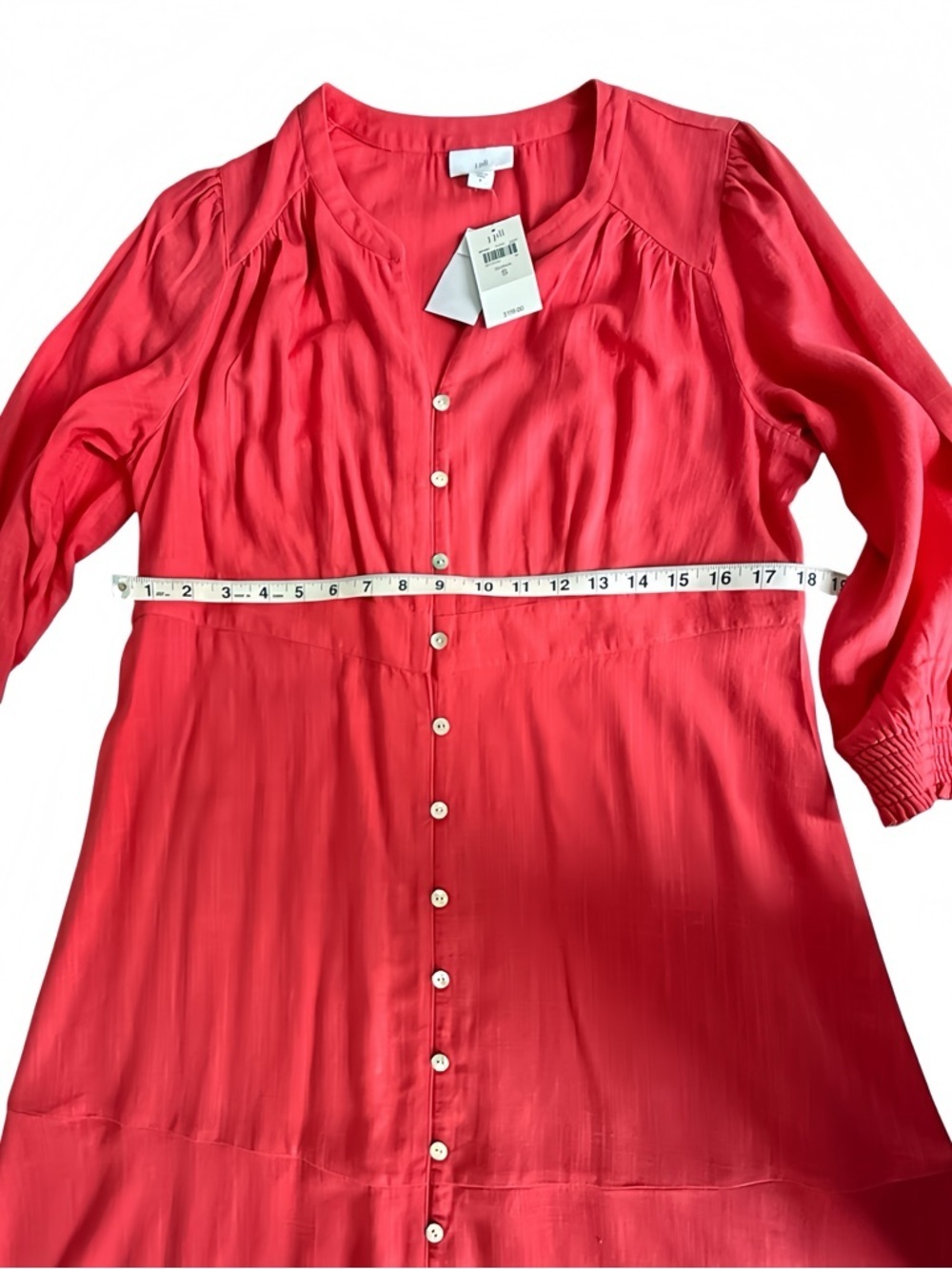 J.Jill Guava Pink Linen Blend Dress NWT Small Button Front Summer Vacation Dress - Picture 9 of 13